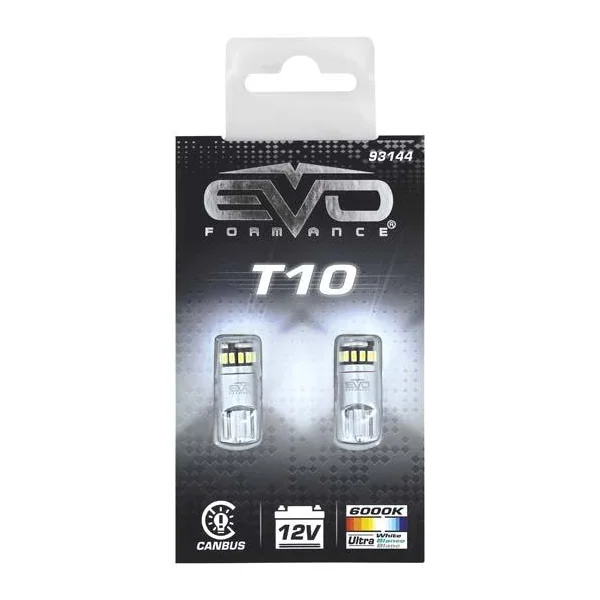 2 ampoules LED T10 canbus 5LEDS 5MD5050 blanches - EVO