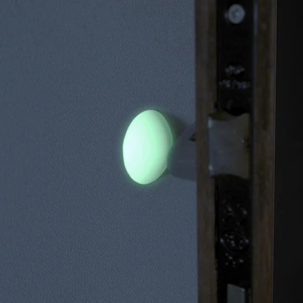 2 butées de porte murales adhésives NIGHTSHINE, Luminescent blanc