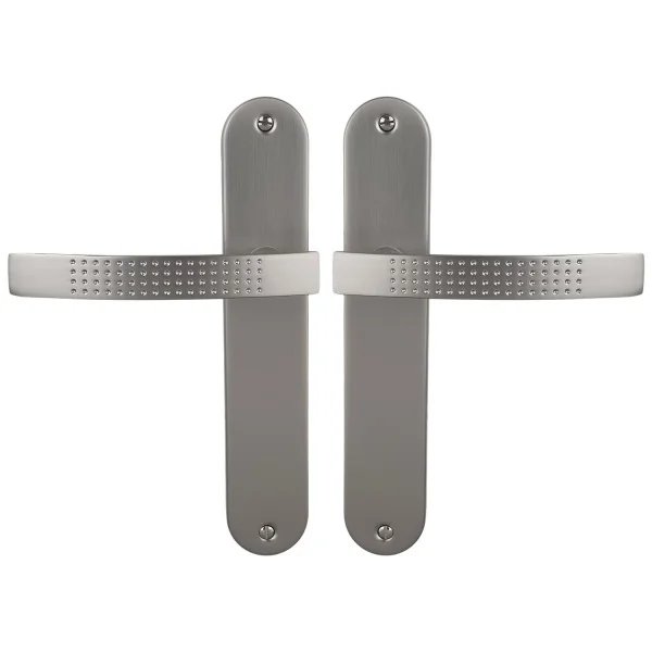 2 poignées de porte AUDACE, Aluminium entraxe 195 mm