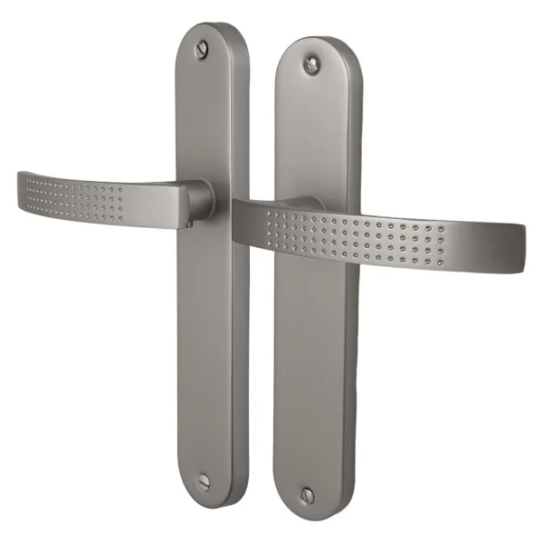 2 poignées de porte AUDACE, Aluminium entraxe 195 mm