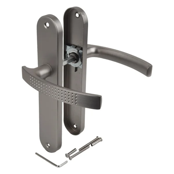 2 poignées de porte AUDACE, Aluminium entraxe 195 mm