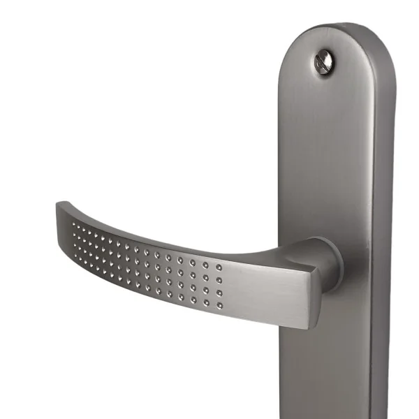 2 poignées de porte AUDACE, Aluminium entraxe 195 mm