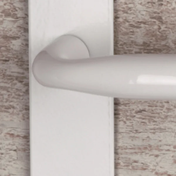 2 poignées de porte BRISTOL, Plaque fine minimaliste, Aluminium blanc entraxe 195 mm