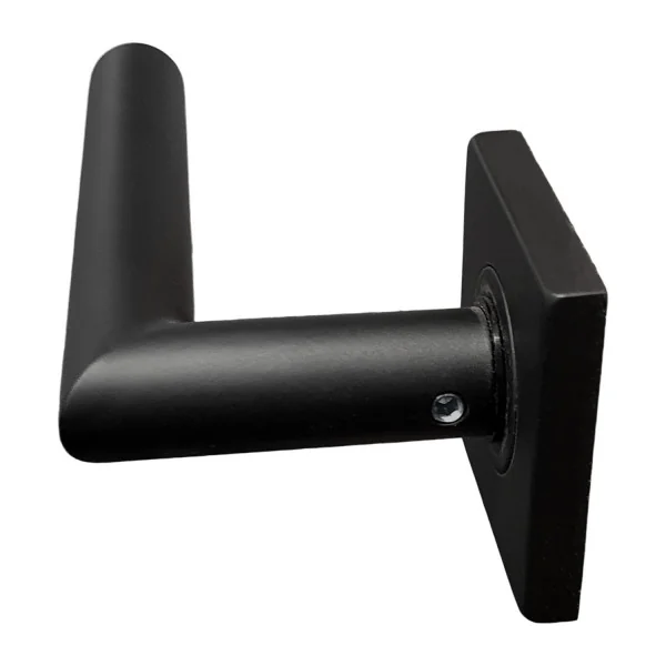 2 poignées de porte BRUNELLA, Rosace carrée, Ressort bidirectionnel, Inox noir mat