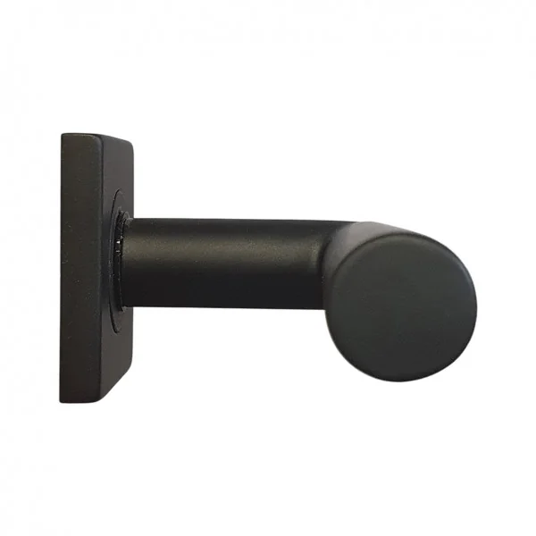 2 poignées de porte BRUNELLA, Rosace carrée, Ressort bidirectionnel, Inox noir mat