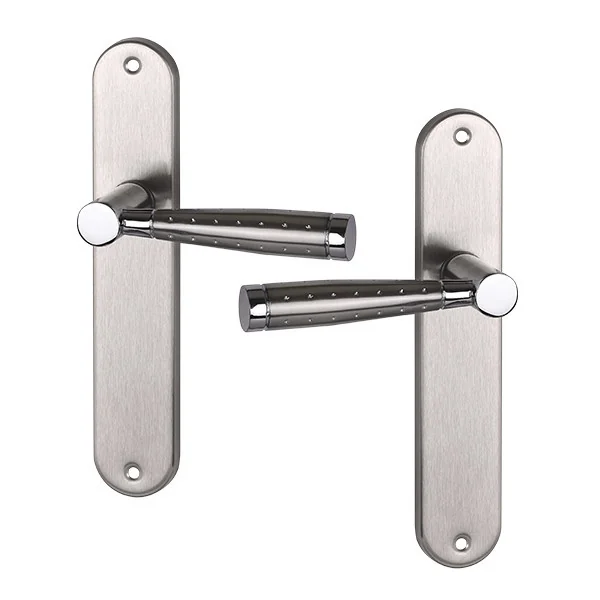 2 poignées de porte CASUAL, Aluminium nickel mat entraxe 195 mm