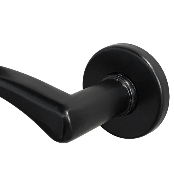 2 poignées de porte EVA, Rosace ronde, Aluminium noir mat