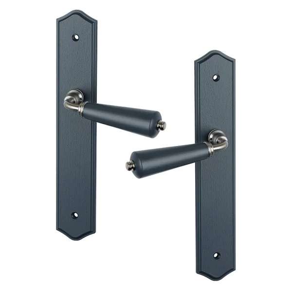 2 poignées de porte HONFLEUR, Bois gris entraxe 195 mm