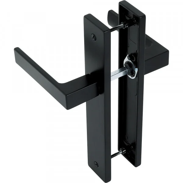 2 poignées de porte LOFT, Métal noir mat entraxe 195 mm