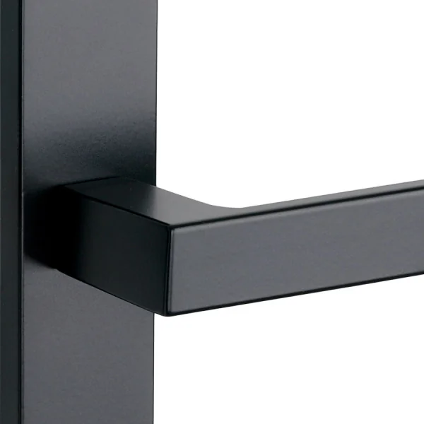2 poignées de porte LOFT, Métal noir mat entraxe 195 mm