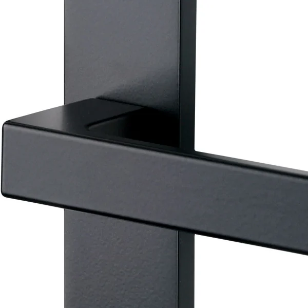 2 poignées de porte LOFT, Métal noir mat entraxe 195 mm
