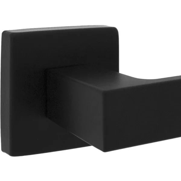 2 poignées de porte LOFT, Rosace carrée, Métal gris mat