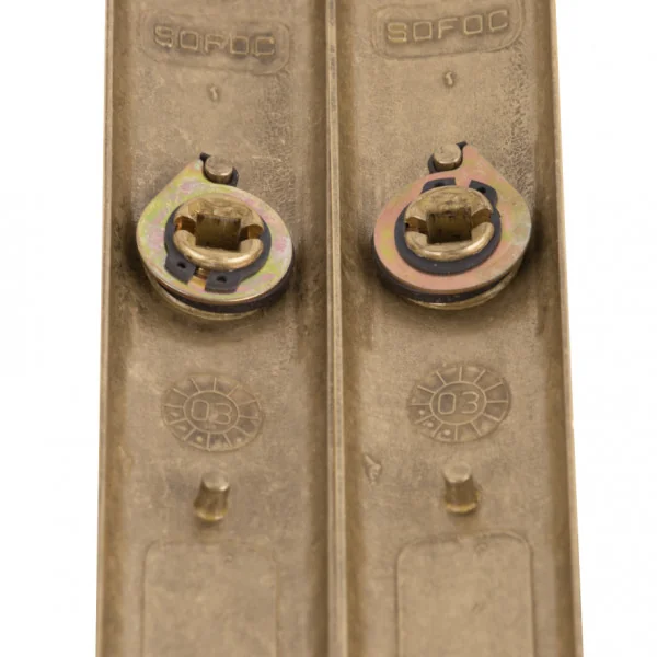 2 poignées de porte MERLIN, Laiton massif entraxe 195 mm