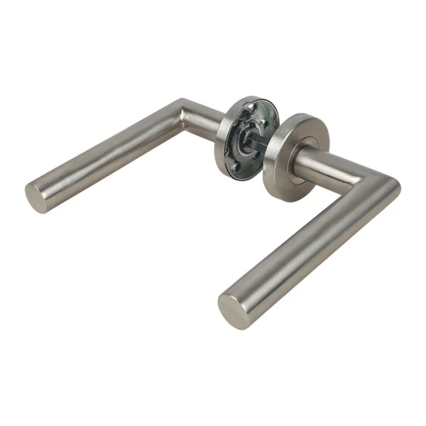 2 poignées de porte sur rosace ALBACETE, Inox 304 mat | Robuste