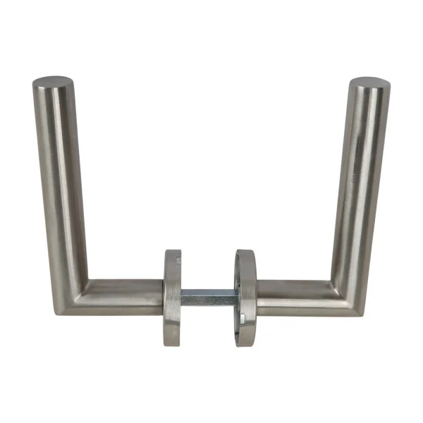 2 poignées de porte sur rosace ALBACETE, Inox 304 mat | Robuste