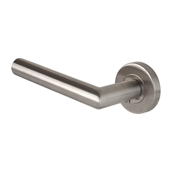 2 poignées de porte sur rosace ALBACETE, Inox 304 mat | Robuste