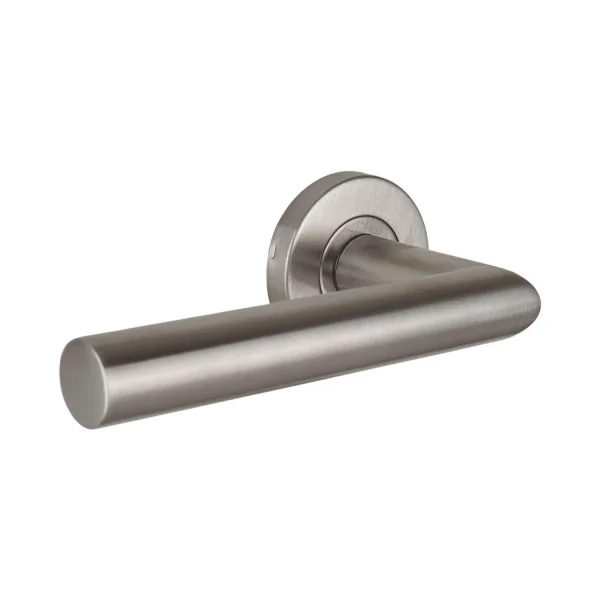 2 poignées de porte sur rosace ALBACETE, Inox 304 mat | Robuste