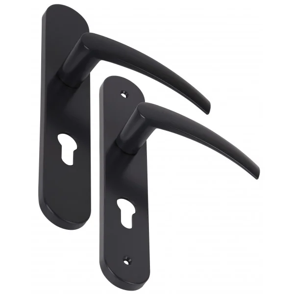 2 poignées de porte à cylindre AVORIAZ, Aluminium gris anthracite RAL7016 entraxe 195 mm