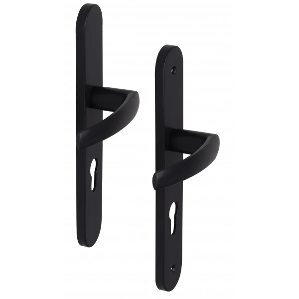 2 poignées de porte à cylindre AVORIAZ, Aluminium gris anthracite RAL7016 entraxe 195 mm