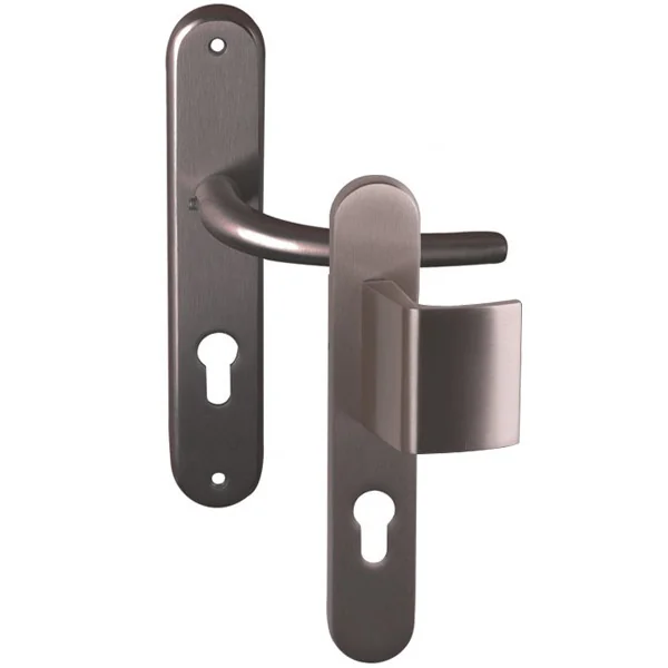 2 poignées de porte à cylindre VEGA, palière côté extérieur, Laiton entraxe 195 mm