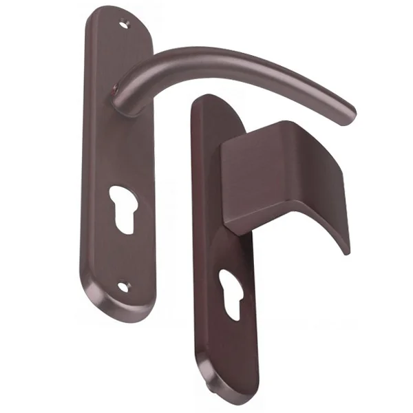 2 poignées de porte à cylindre VEGA, palière côté extérieur, Laiton entraxe 195 mm