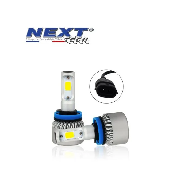 Ampoules H11 LED ventilées compactes 75W blanc - Next-Tech®