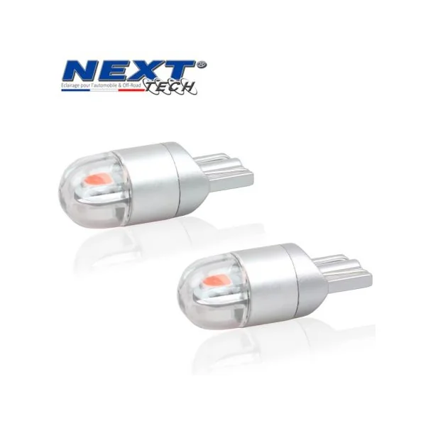 Ampoules T10 LED W5W voiture - auto - moto - rouge