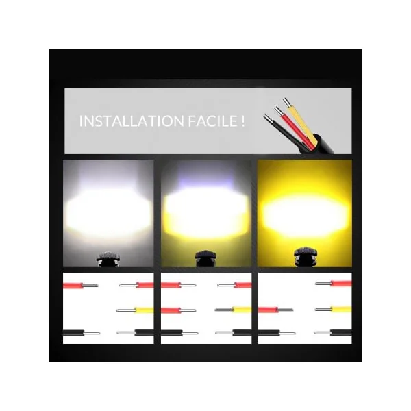 Antibrouillard LED pour moto fixation sur le guidon