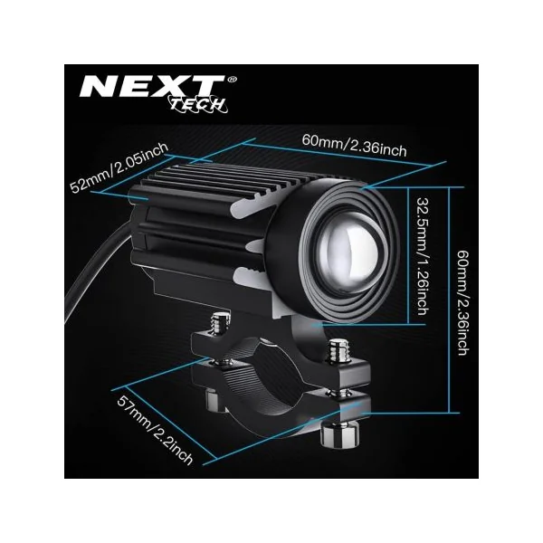 Antibrouillard LED pour moto fixation sur le guidon