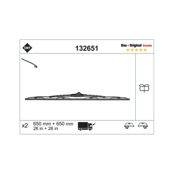 Balai d'essuie-glace SWF 650 mm – Réf. 132651
