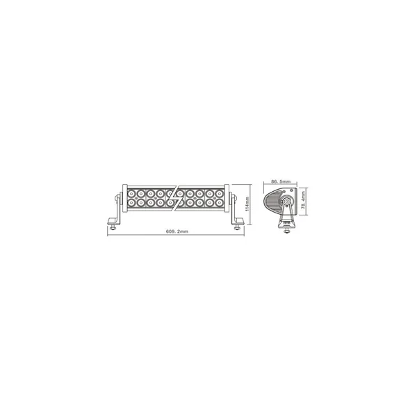Barre 40 leds 9/30v 126w 8820lm - L..609 mm