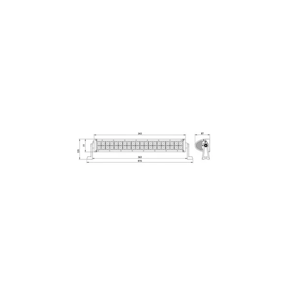 Barre 40 leds incurvée 9/30v 120w - 8400Lm - L.630 mm - IP67