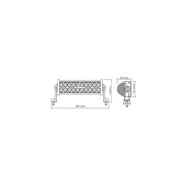 Barre 60 leds 9/30v 180w 12600lm - L.864 mm