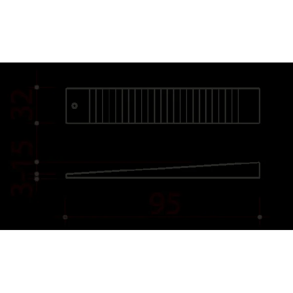 bloque porte FLAT, Caoutchouc marron L95H15
