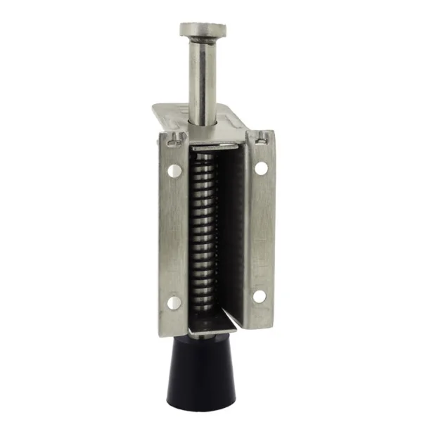 Bloque porte STANDARD, Zamak gris nickel mat tampon caoutchouc noir
