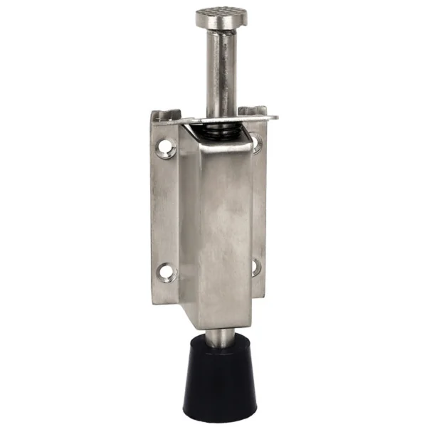 Bloque porte STANDARD, Zamak gris nickel mat tampon caoutchouc noir