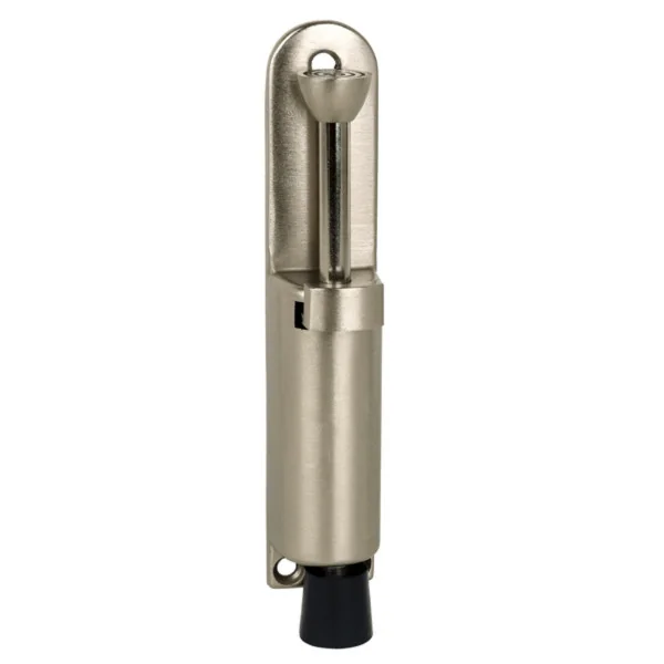 Bloque porte STUDIO, Zamak gris nickel mat tampon caoutchouc noir