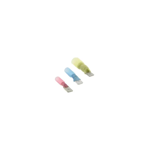 BOITE DE 50 COSSES MALE 6,35MM THERMORETRACTABLE JAUNE