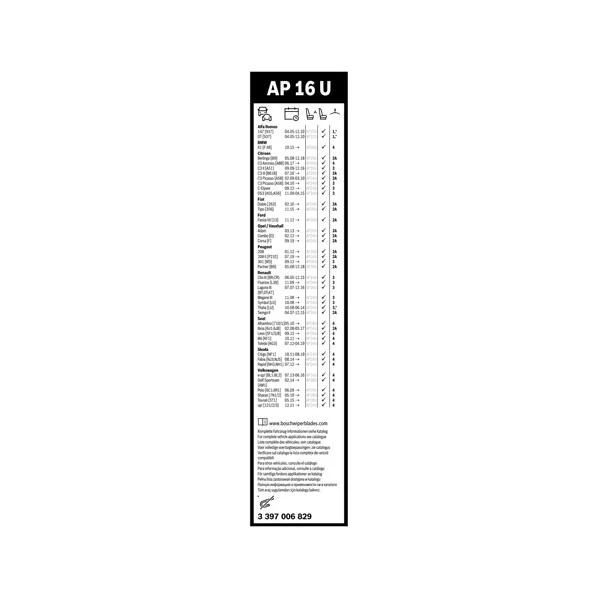 Bosch Balai d'essuie-glace Aerotwin AP16U