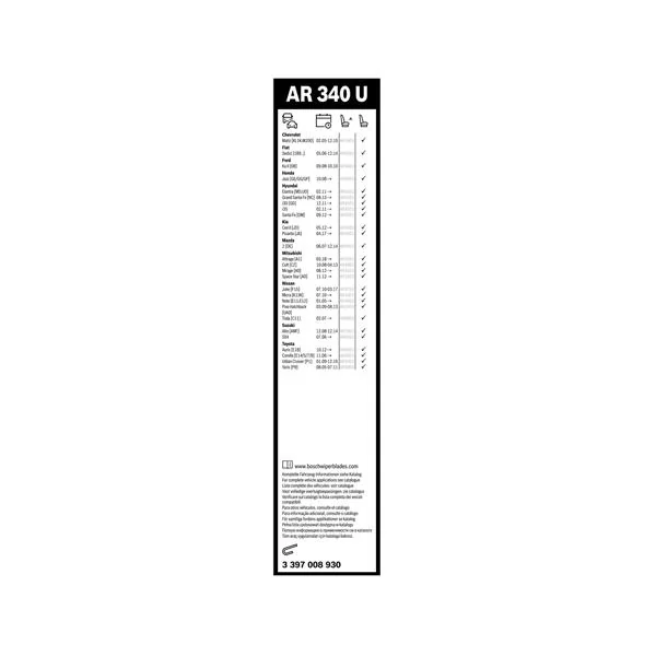 Bosch Balai d'essuie-glace Aerotwin AR340U