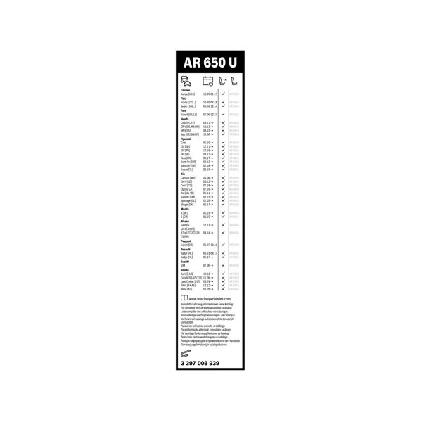 Bosch Balai d'essuie-glace Aerotwin AR650U
