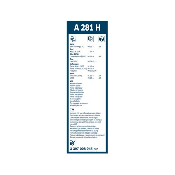 Bosch Balai d'essuie-glace Rear A281H