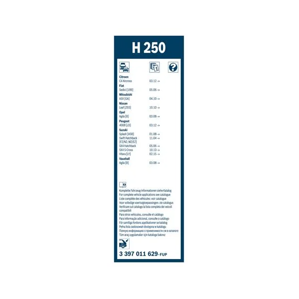 Bosch Balai d'essuie-glace Rear H250