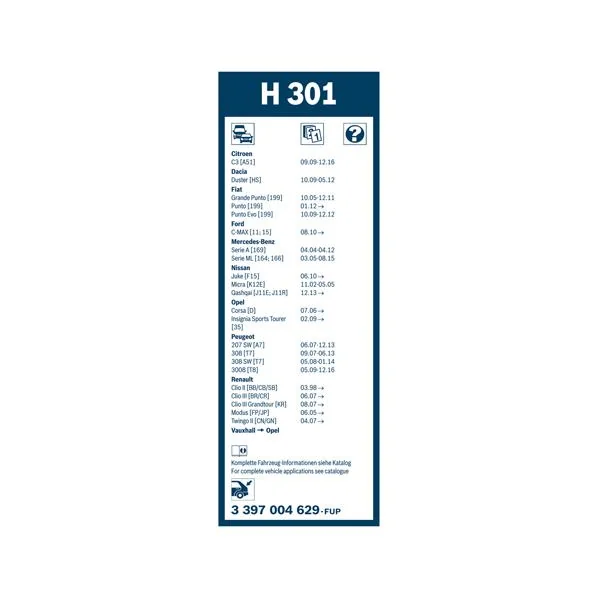 Bosch Balai d'essuie-glace Rear H301