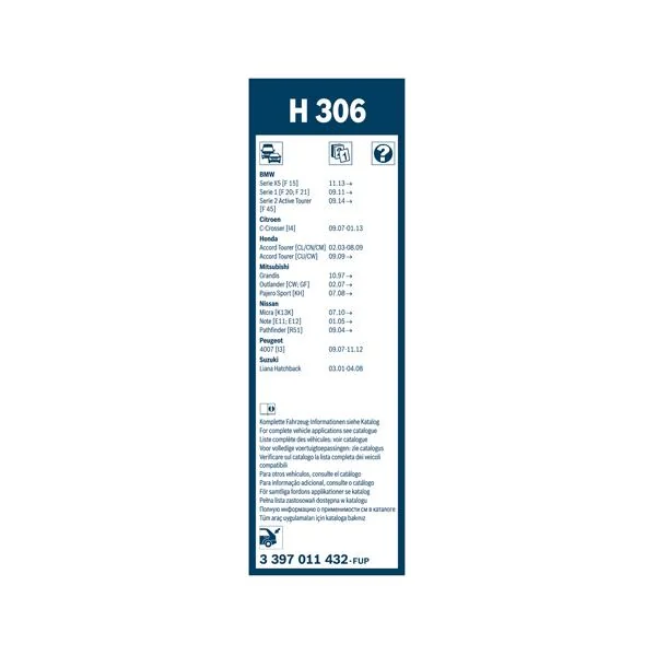 Bosch Balai d'essuie-glace Rear H306