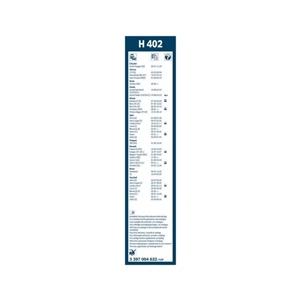 Bosch Balai d'essuie-glace Rear H402
