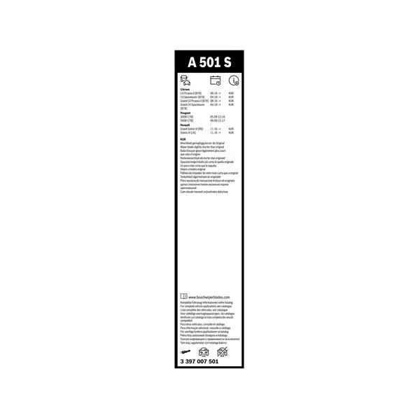 Bosch Balais d'essuie-glace Aerotwin A501S