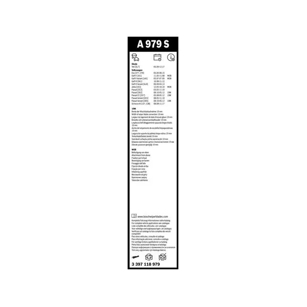Bosch Balais d'essuie–glace plats Aerotwin A979S
