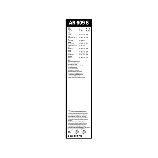Bosch Balais d'essuie–glace plats Aerotwin Retrofit AR609S