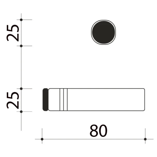 Butée de porte murale YOKO, Aluminium gris 80x25mm